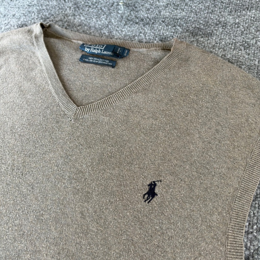 Polo Ralph Lauren Sweater Vest Mens XL V-Neck Pima Cotton Classic Charcoal